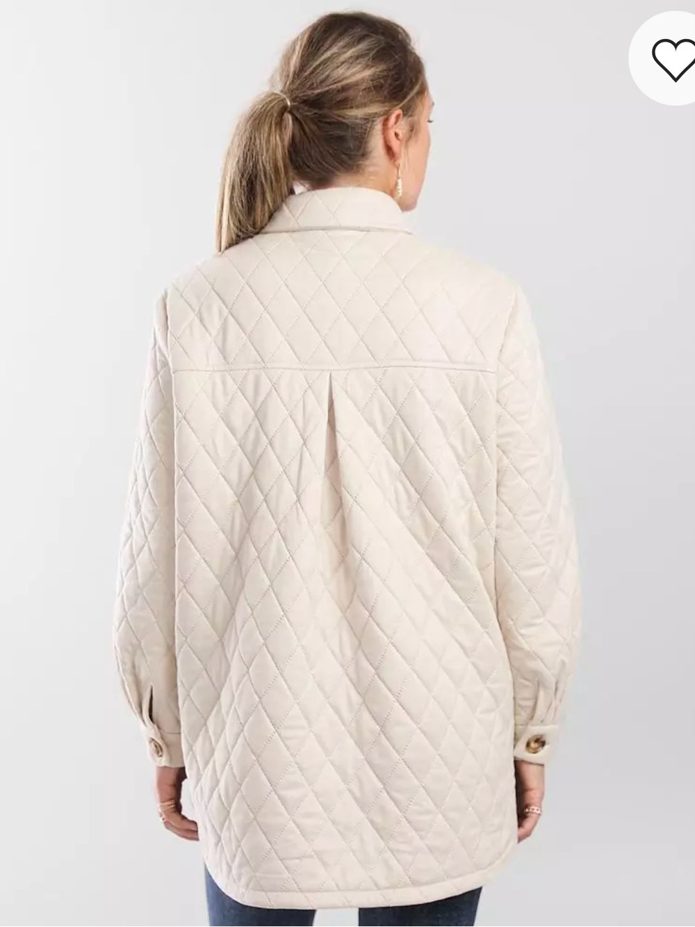 Quilted Cream Button-Front Jacket - Picture 2 of 2